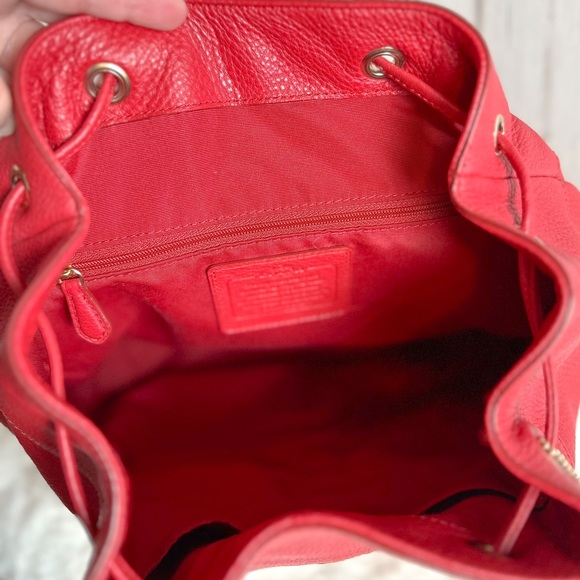 Coach Billie Backpack: Red, Pebbled Leather - Picture 6 of 8